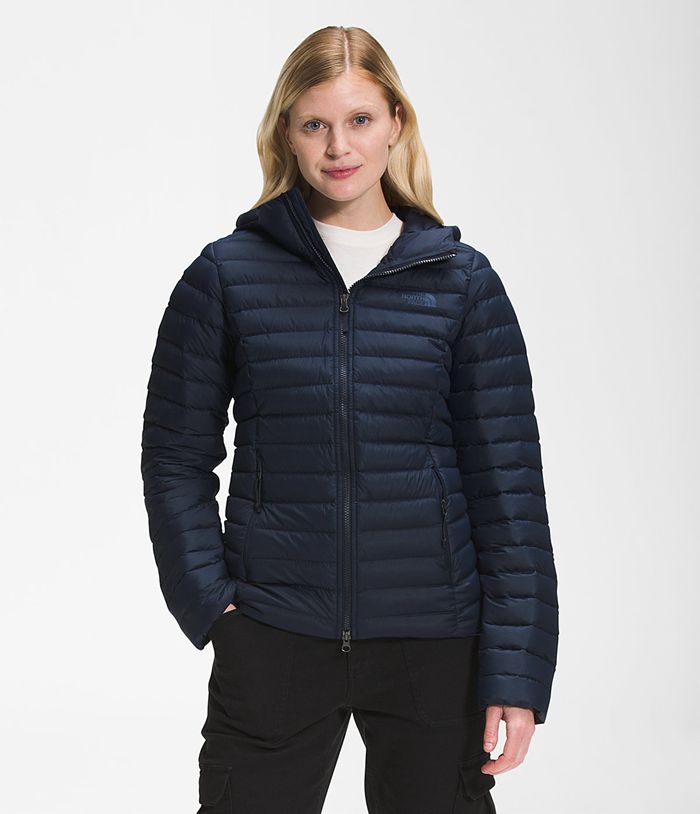 The North Face Womens Puffer Jacket Stretch Hoodie 042TIDXLC - Navy